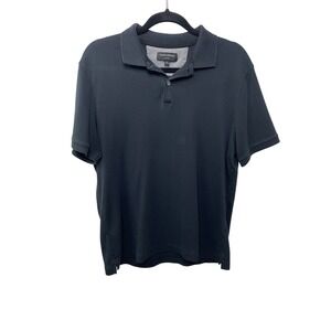 Banana Republic Mens Black Dress Polo Shirt Short Sleeve Size L Golf Prep Office